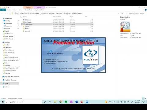 Downloading and using chemsketch