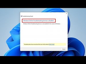 How To Fix Windows Online Troubleshooting Services Is Disabled