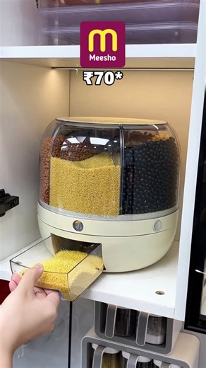 24SevenGadget on Instagram: "Comment for link 😍🖇️ rotating grain container #kitchenfinds #graincontainer #smartstorage #homeorganizer #viralhomeproduct #budgetkitchen #usefulproduct #affordablefinds #reelshopping #indianhomes"