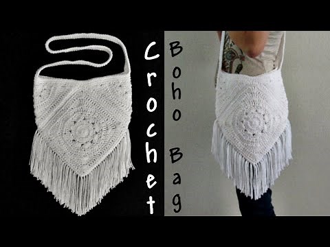 Crochet Boho Bag Tutorial | Crochet Over The Shoulder Bag | Granny Square Bag Tutorial