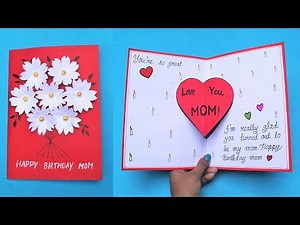 Beautiful Birthday Card for Mom/Handmade Greetings Card Idea/DIY Pop Up Birthday Card