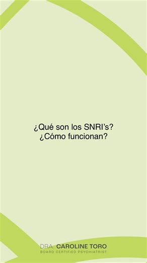 Caroline Toro, MD on Instagram: "¿Qué son los SNRIs y como funcionan? 💊 Los inhibidores de la recaptación de serotonina y norepinefrina (SNRI, por sus siglas en inglés) son una clase de medicamentos que son eficaces para tratar la depresión. 💊 Los inhibidores de la recaptación de serotonina también se utilizan algunas veces para tratar otras afecciones, como los trastornos de ansiedad y el dolor neuropático o asociado a la fibromialgia."