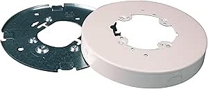 Legrand Wiremold V5739A Metal Raceway for Extending Power, 500 and 700 Series, 6 3/8" Diameter Open Base Fixture Box, 1" Deep, White (1 Pack)