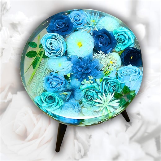 Floral-themed Resin End Table or Nightstand - Etsy