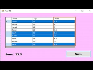 Visual basic .net: how to get the sum of selected rows datagridView column values