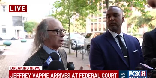 Jeffery Vappie and lawyers arrive at federal court for arraignment