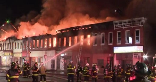 Wind-driven fire rips through West Baltimore neighborhood, demolishing 15 rowhomes