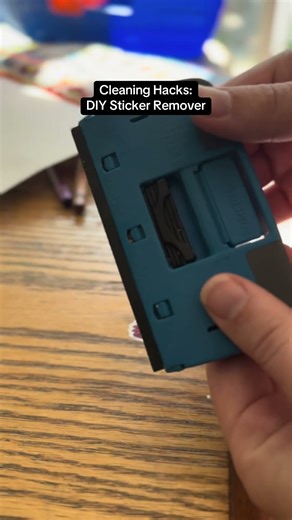 DIY Sticker Removal! Save to remove a sticker- Use a razor. Follow for more cleaning hacks!