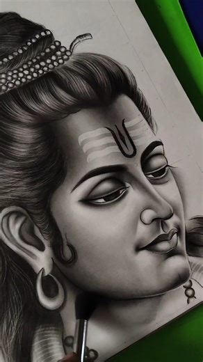 lord shiva drawing using charcoal powder