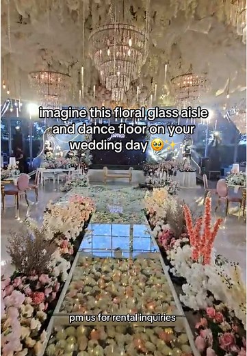 Floral Glass Aisle and Dance Floor for Weddings