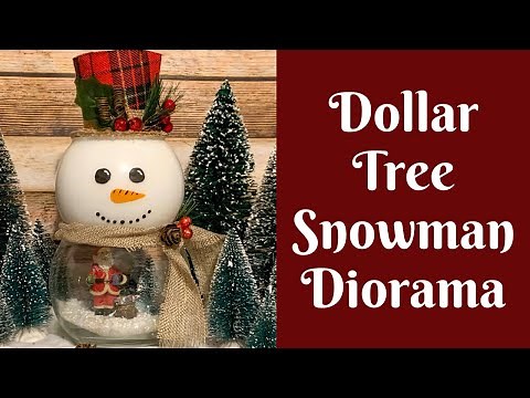Dollar Tree Christmas Crafts: Dollar Tree Glass Bowl Snowman Diorama