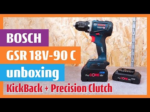 Bosch GSR 18V-90 C - CORDLESS DRILL/DRIVER with Switchable KickBack Control and Precision Clutch