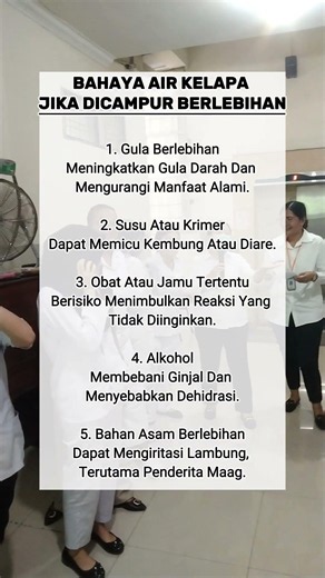 Bahaya air kelapa jika dicampur berlebihan !!!
