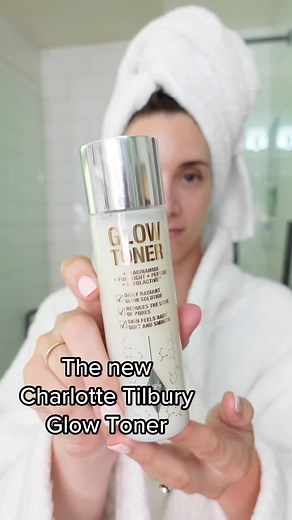 AD How do you apply toner? hands or cotton round? This is the new Glow Toner from @Charlotte Tilbury it helps to resurface skin while keeping it hydrated and keeps pores looking refined. Use right after cleansing AM/PM and let's get glowing!#learnonTikTok #MagicSkin #GlowToner