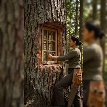 Turning a Rotten Tree into a Dream Cabin | Strong, Independent Native Woman Builds Her Farm"