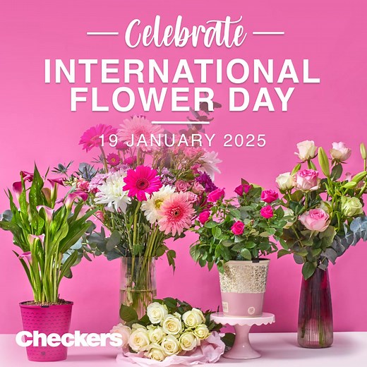 Celebrate International Flower Day with savings on all potted plants and bunches of flowers at Checkers 🌼🌸🌺 Get yours in-store or on Checkers Sixty60 for blooms delivered in 60 minutes. View deals: https://brnw.ch/21wPRbS Valid 17 – 19 January 2025. T&Cs apply. | Checkers