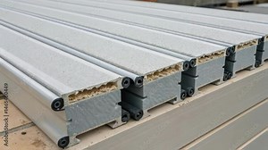 Medium closeup showing the interaction between multiple insulation panels focusing on the interlocking edges that contribute to a tight thermal seal.