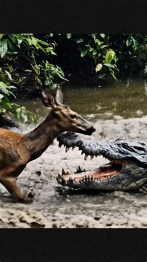 Alligator vs Deer 😱 | Shocking Wildlife Attack #wildvibesbynajab #wildlife