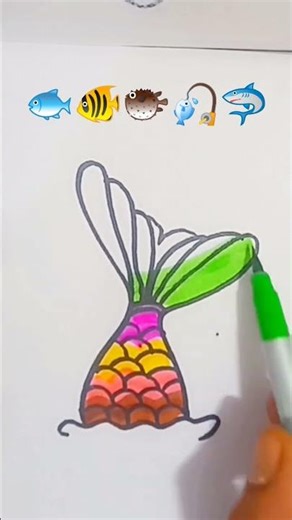 colourful fish 🐟 🐠 tail drawing #art #music NimoCreation