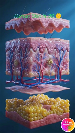Skin in 3D 🧬 | Human Skin Layers & Anatomy Explained #shorts #shortvideo #youtubeshorts #SkinAnatomy