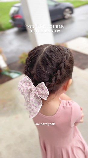 Double dutch braid💕#toddlerhairstyles #toddlerhair #dutchbraids #dutchbraidtutorial #easyhairstyles #easyhairtutorials #hairtutorial #hairstyle #kidshairstyles #girlshairstyle #girlshairinspo #toddlersoftiktok