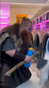Viking vs. Laundromat: Epic Time-Travel Bubble Battle! #comedy #viking #timetravel