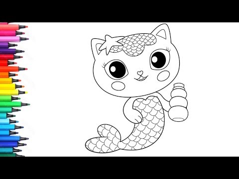Mercat From Gabby's Dollhouse Drawing, Painting & Colouring for Kids and Toddlers_ Child Art