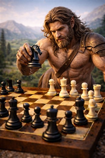 “Si subestimas la Benoni, el centauro te aplasta” El centauro te aplastará en el tablero. Perder contra la Defensa Benoni duele porque crees que tienes el centro, el espacio y la ventaja… hasta que la bestia despierta. Todo parece controlado, pero desde la oscuridad el murciélago señala el momento exacto y el centauro irrumpe con fuerza brutal: rupturas precisas, contrajuego salvaje y piezas que te caen encima sin aviso. No te ganan por error grave, te ganan porque la Benoni castiga al que cree 