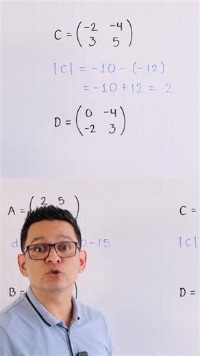 Forma fácil de calcular el determinante de una matriz de 2x2 | Profe Jesús Grajeda Rosas
