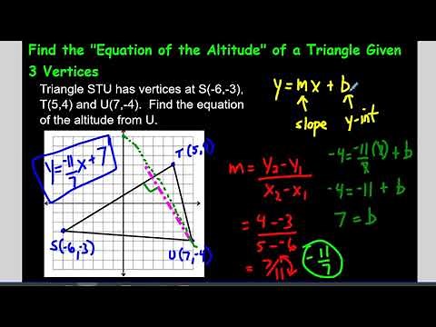 Finding the Equation of the Altitude of a Triangle Given 3 Vertices