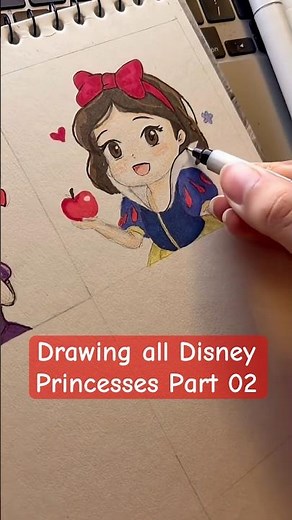 Disney princess series part 02 | how to draw Snow white | cute and easy drawing ideas #aesthetic #yt