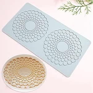 TUKE Hollow Round Circular Design Lace Mat Chocolate Fondant Mold DIY Sugar Craft Silicone Pad Cake Decorating Tools Kitchen Bakeware (D_ Round Circular)