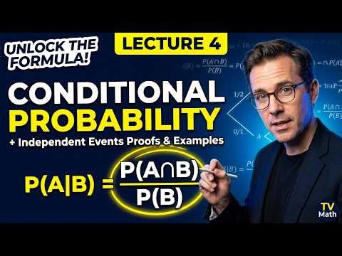 Lecture 4 : Conditional Probability & Multiplication Rule | Independent vs Mutually Exclusive Events