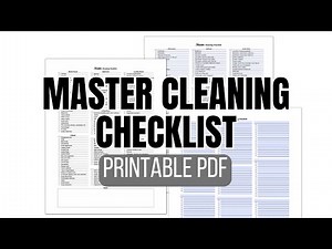 Master Cleaning Checklist Printable PDF