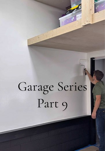 Simply white and Tricorn Black transformed the garage interior! The garage makeover is coming together! #garagemakeover #homeimprovement #diyproject #garagetransformation