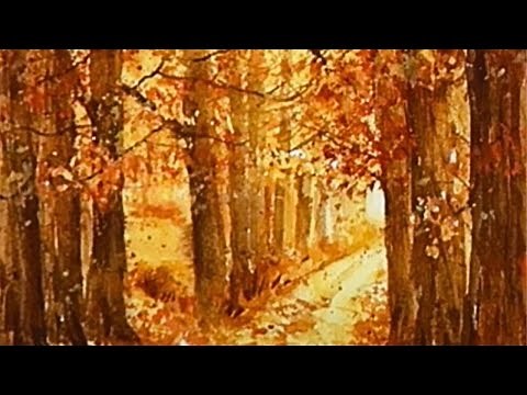 Autumn Trees Watercolour Tutorial Using Just 2 Colours