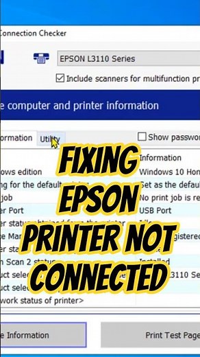 Fix Epson Printer Connection in 60 Seconds #howtofixprinter