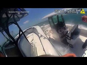 Marine police stop runaway boat off the coast of Florida