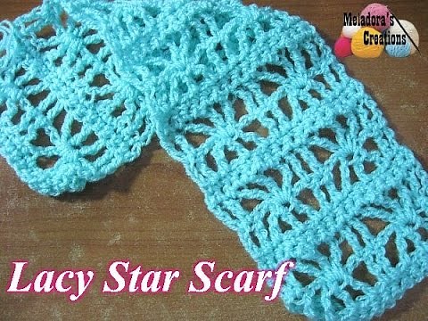 Lacy Crochet Star Stitch Scarf Tutorial - Right Handed Crochet Tutorial