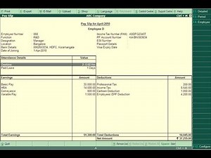How to Create Payslip in Tally.ERP 9 Video Lecture | Tally ERP 9: Complete Training - Software Development