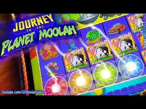 BONUSES, BIG WIN! COWCANO FEATURE! Journey to Planet Moolah - CASINO SLOTS