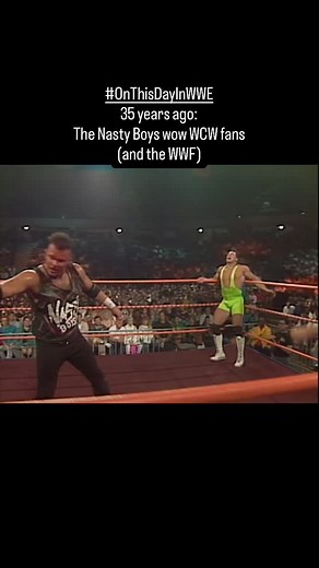 Talk about a hard-hitting brawl - that Frankensteiner finish!! Ouch WCW fans aren’t the only ones impressed with the Nastys against the Steiner Brothers - the WWF swoop in and sign Knobs and Saggs (who, in vintage WCW fashion, weren’t under contract) #OnThisDayInWWE | On This Day in WWE