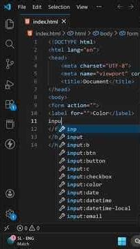 HTML Form Tag & Color Input | Complete HTML Course #19 #shorts #coding #html #viral #trending