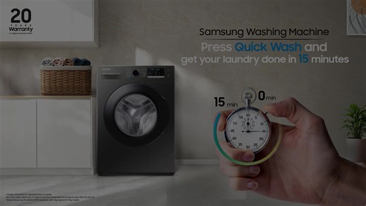 55K views · 258 reactions | Short on time? With Samsung washing machine, press Quick Wash and get clean clothes in as little as 15 minutes, giving you more time for what truly matters. Visit your nearest authorized Samsung store today to get yours. #SamsungBangladesh #QuickWash | Samsung | Facebook