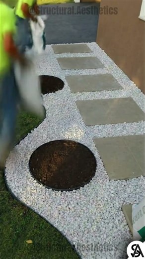 Boring Concrete Pathway Transformation #renovation #garden #satisfying