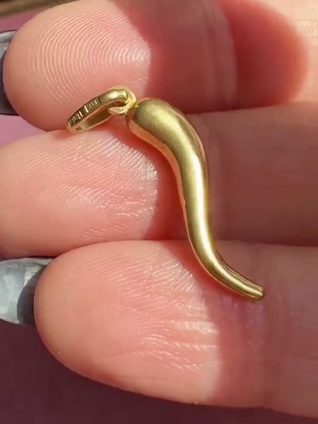 18K Gold Italian Horn Charm Pendant, 30 Mm, Made in Italy - Etsy
