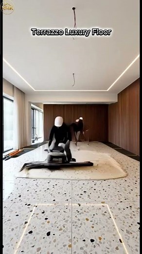 Satisfying terrazzo floor installation process #satisfying #flooring