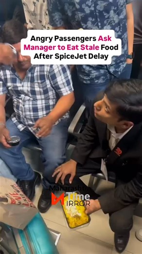 Maharashtra Times Mirror on Instagram: "SpiceJet Flight Delayed by 7 Hours, Passengers Serve Stale Food Back to Airline Manager Chaos unfolded at Pune Airport after SpiceJet flight SG-8124 bound for Delhi was delayed by over 7 hours, leaving passengers frustrated and exhausted. Matters worsened when stale and substandard food was served on board, further enraging the already agitated travelers. According to passengers, the quality of food was “unacceptable and unsafe,” sparking a heated exchange