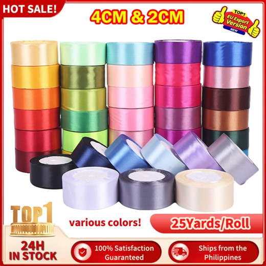 2cm 4cm Ribbon, Satin Ribbon, Decorative Ribbon, Gift Packaging Ribbons High-end Sense Webbing Flower Making DIY Holiday Birthday Regalo 25 yards/roll | Lazada PH