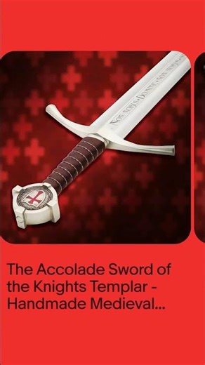 The Accolade Sword of the Knights Templar - Handmade Medieval Sword W/Scabbard
